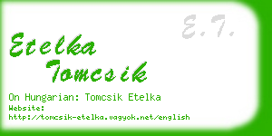 etelka tomcsik business card